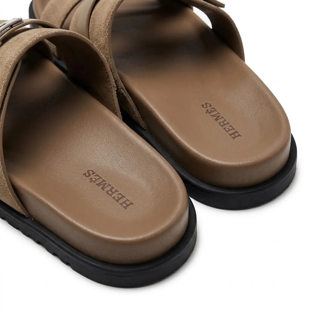 H STRAP SLIDES - BEIGE