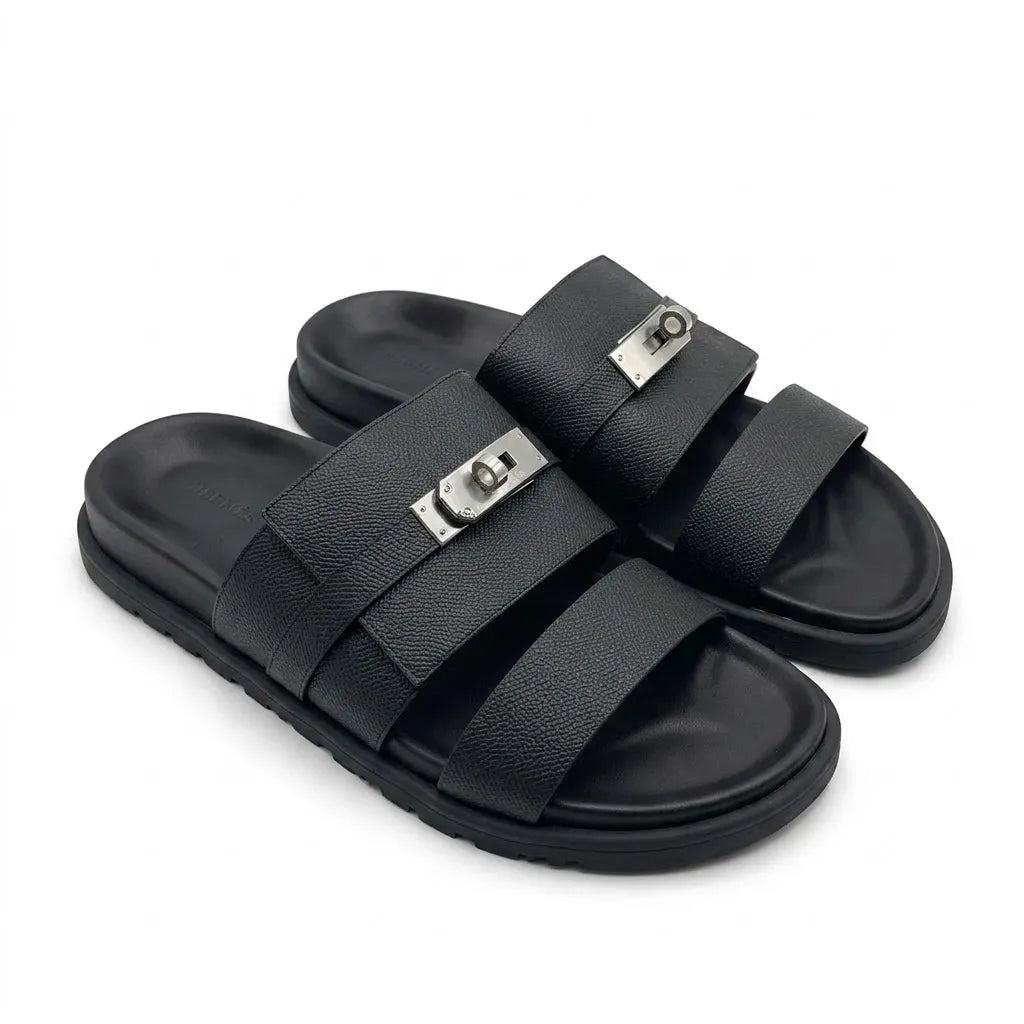 H STRAP SLIDES - BLACK