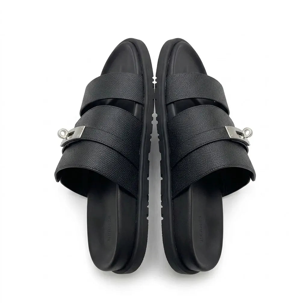 H STRAP SLIDES - BLACK