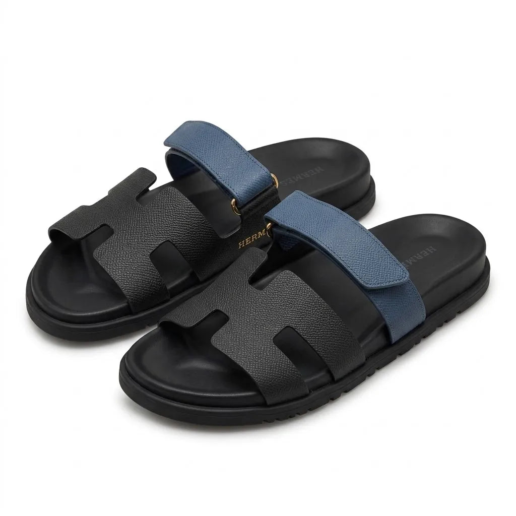 H STRAP SLIDES - NAVY / BLACK