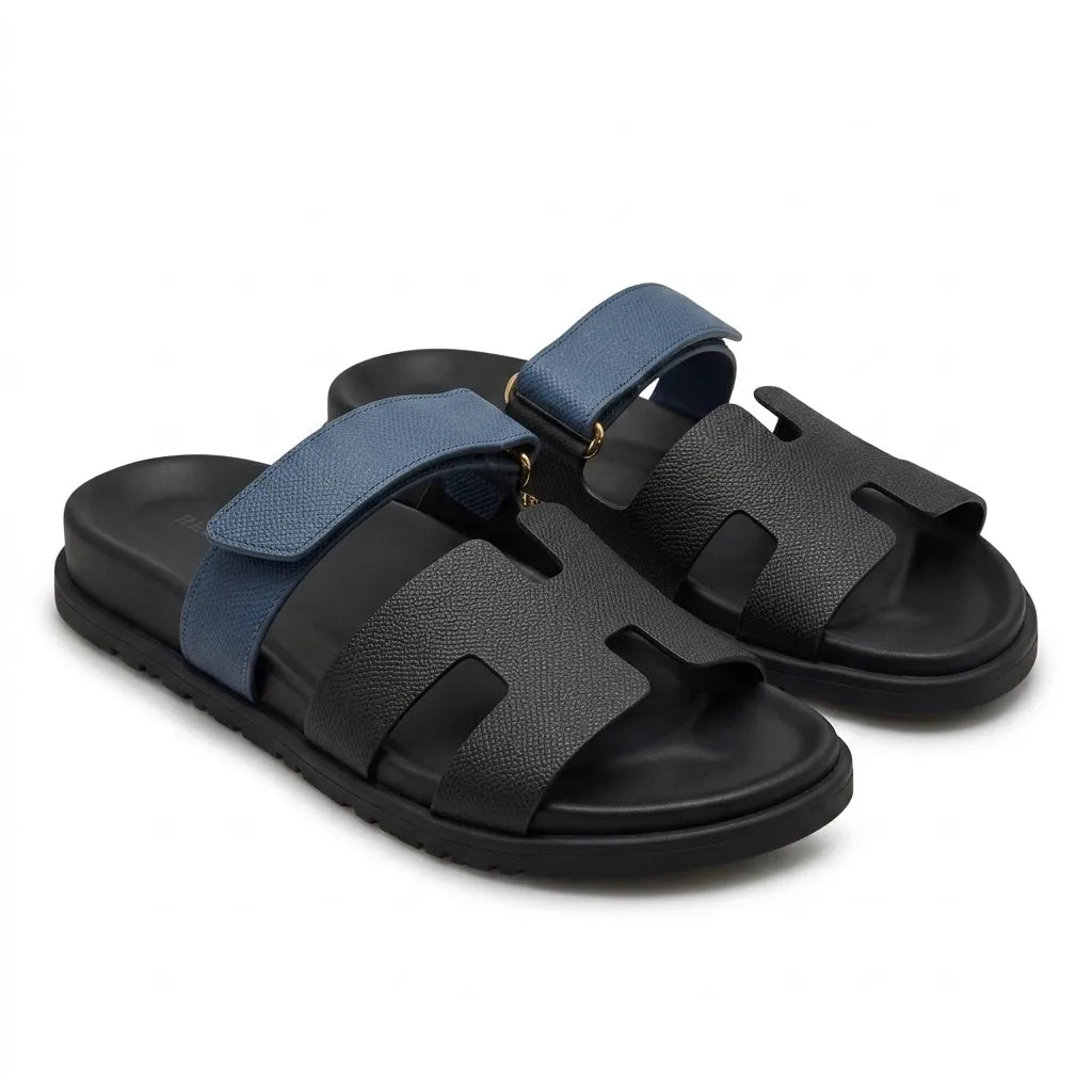 H STRAP SLIDES - NAVY / BLACK