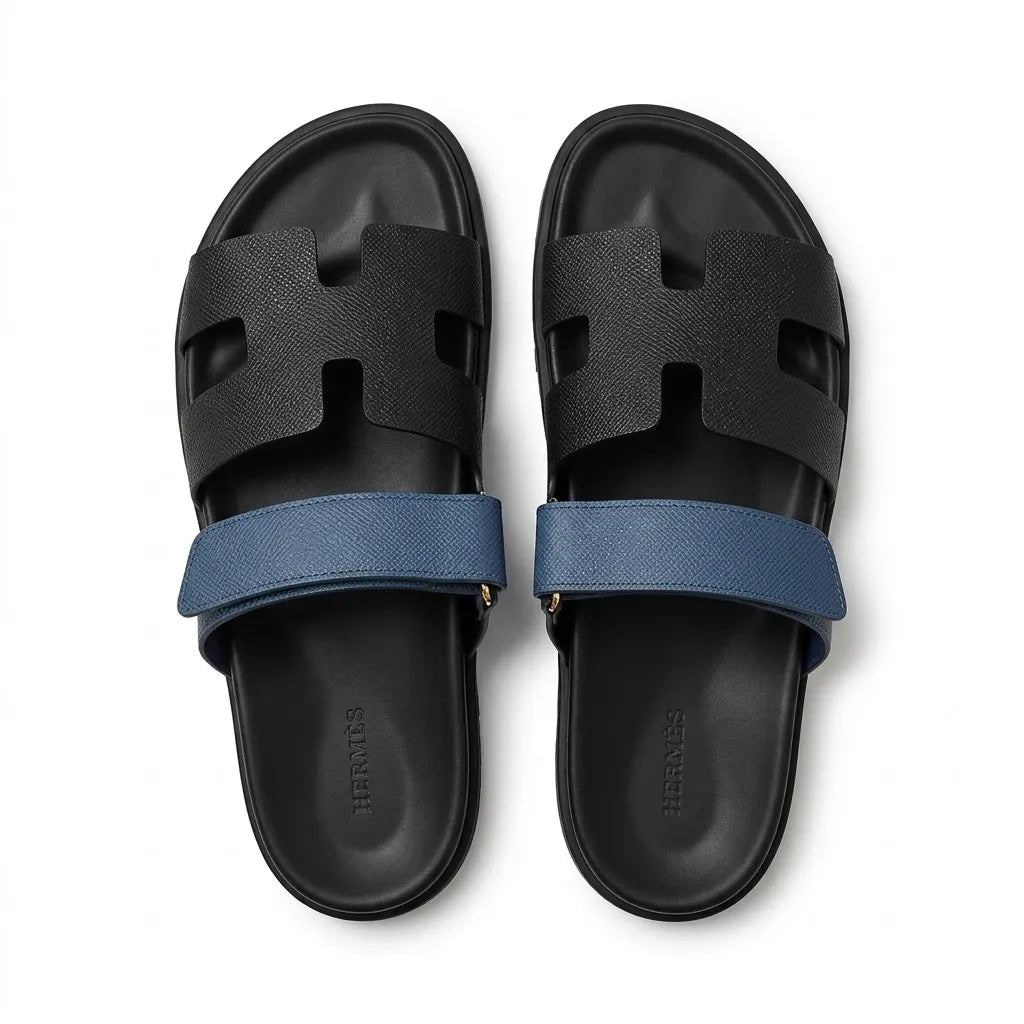 H STRAP SLIDES - NAVY / BLACK