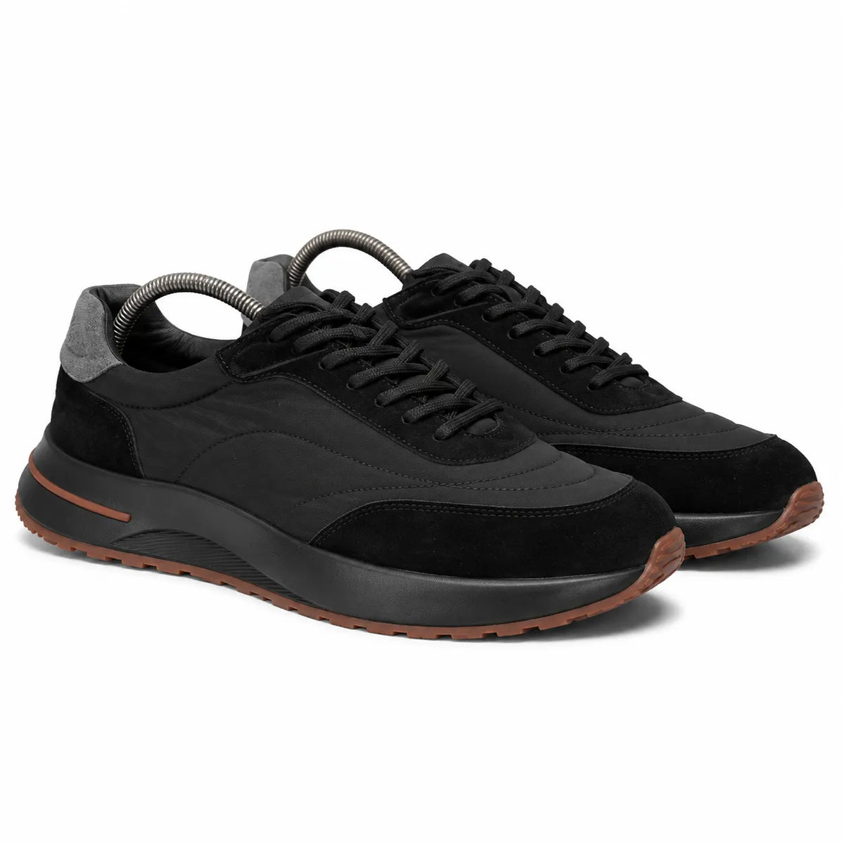 LORO SUEDE RUNNER TRAINER - BLACK