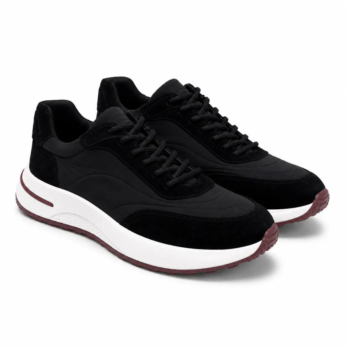 LORO SUEDE RUNNER TRAINER - BLACK / WHITE