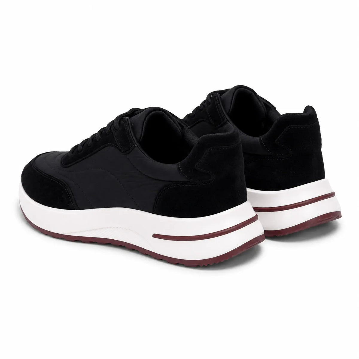 LORO SUEDE RUNNER TRAINER - BLACK / WHITE