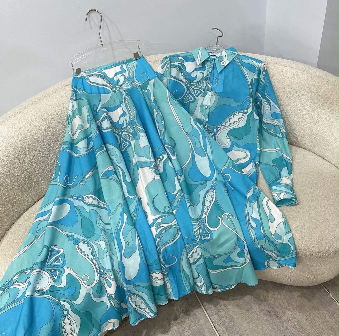 Pucci-Inspired Matching Top & Pants Set