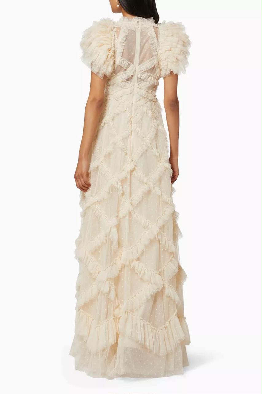 Ethereal Grace Ruffle Gown