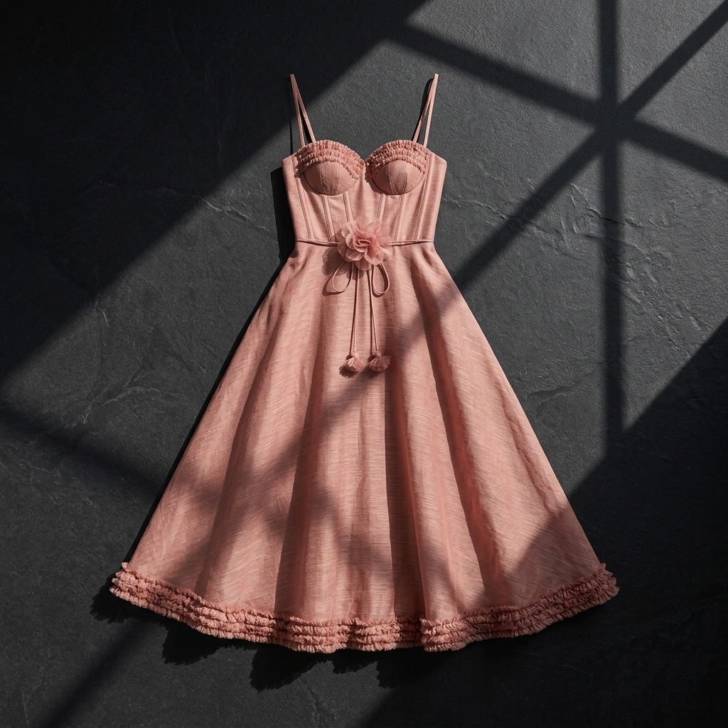 Blush Belle Corset Midi Dress