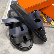 H STRAP SLIDES - NAVY / BLACK