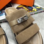 H STRAP SLIDES - BEIGE