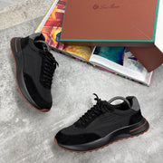 LORO SUEDE RUNNER TRAINER - BLACK