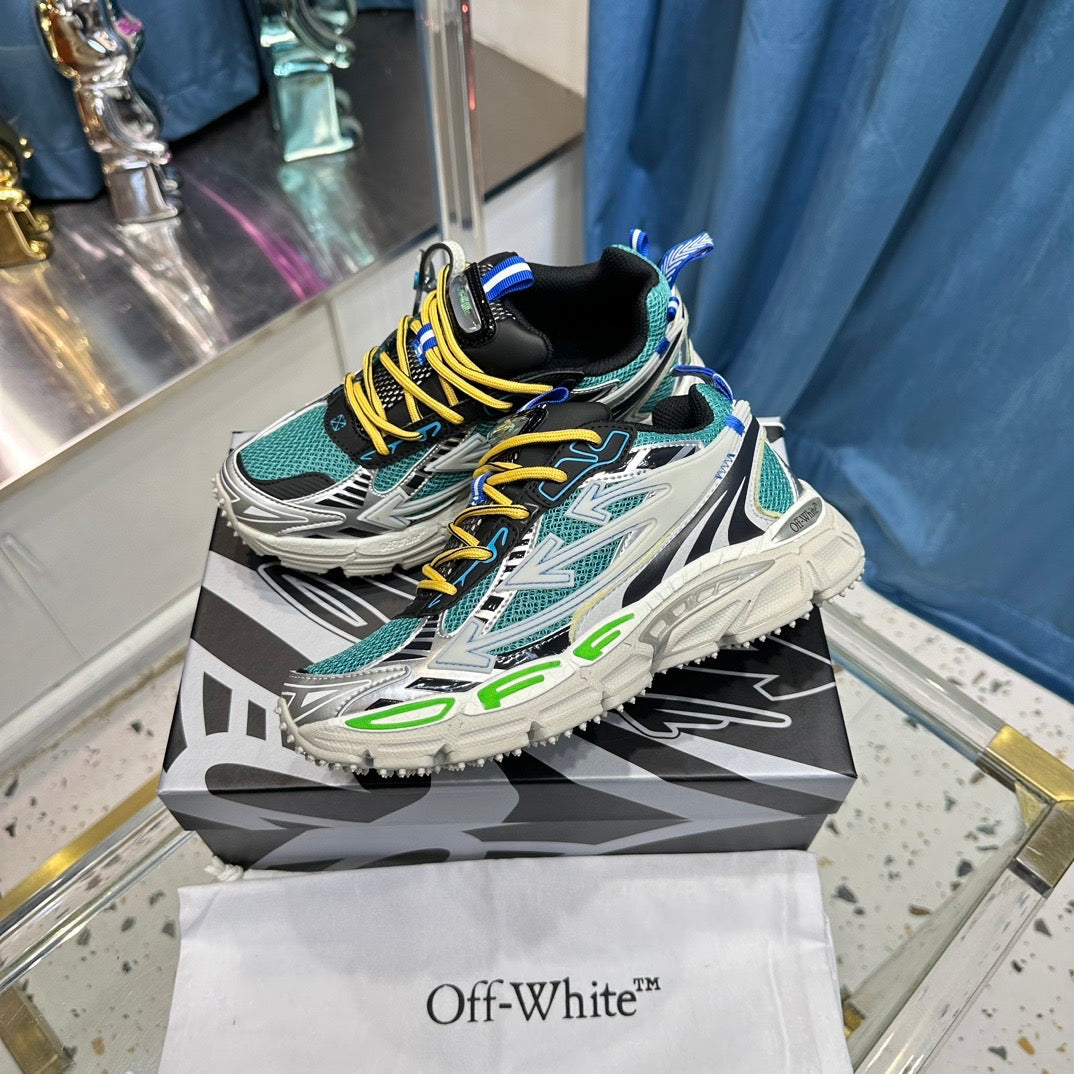 OW - TRAINERS - TEAL/GREY/YELLOW