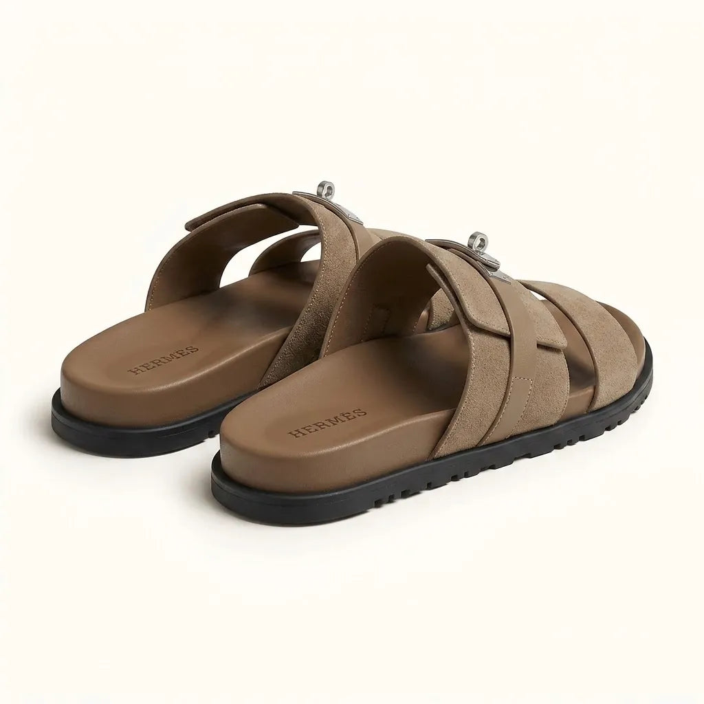 H STRAP SLIDES - BEIGE