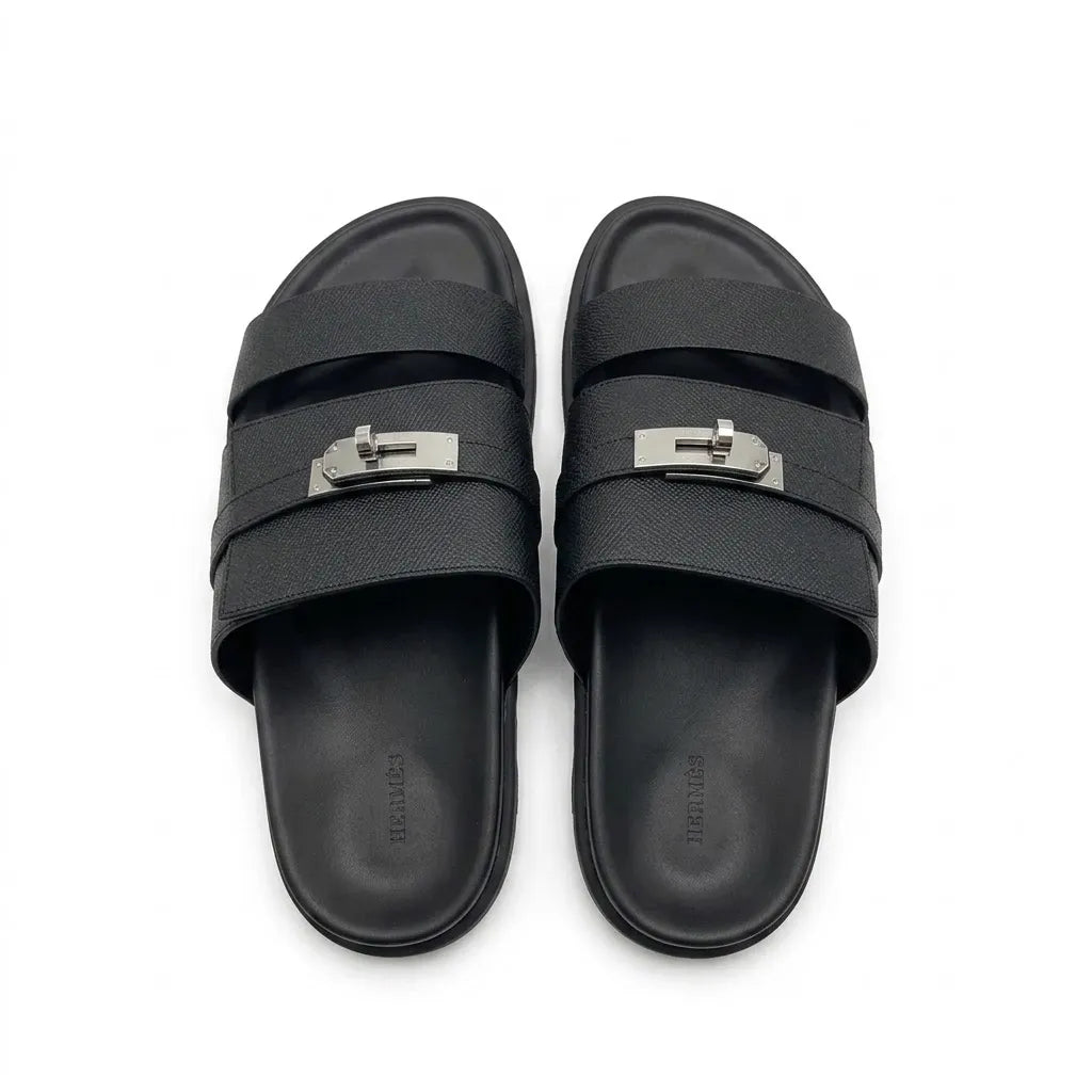 H STRAP SLIDES - BLACK