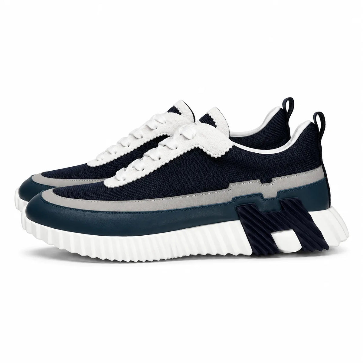 H TRAINERS - BLACK / BLUE