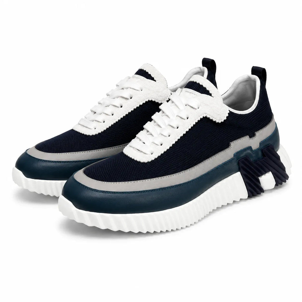 H TRAINERS - BLACK / BLUE