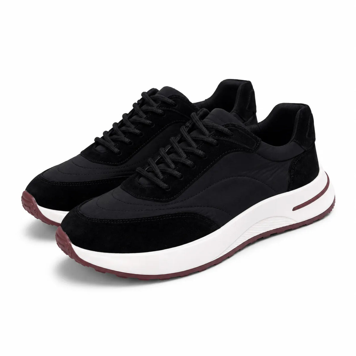 LORO SUEDE RUNNER TRAINER - BLACK / WHITE