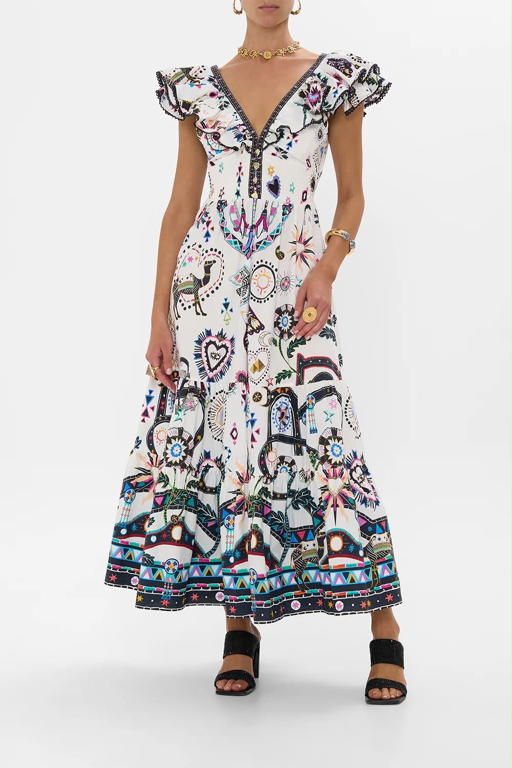 Mystic Wanderer Boho Maxi Dress