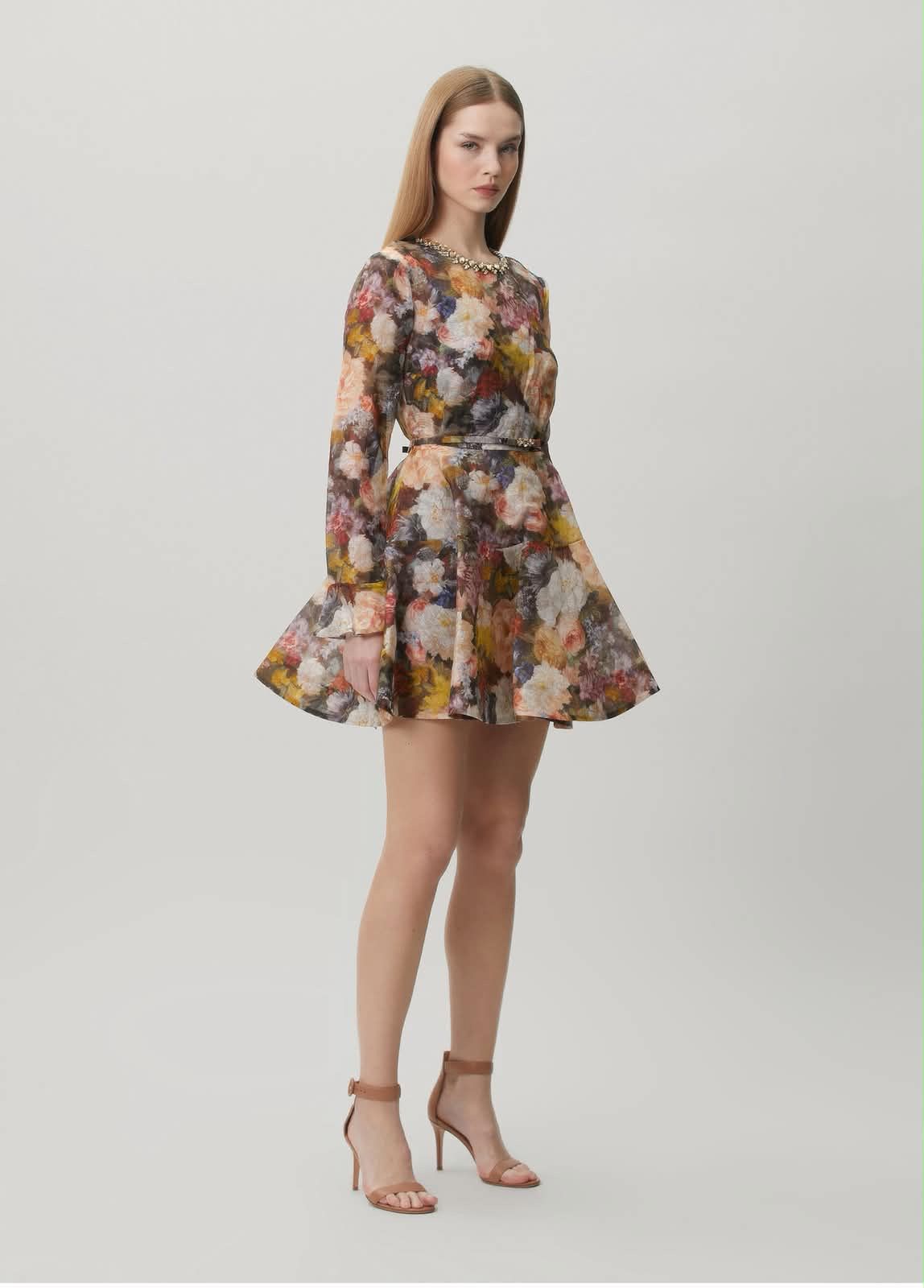 Autumn Garden Flare Mini Dress