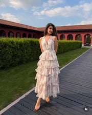 Rose Whisper Tiered Maxi Dress