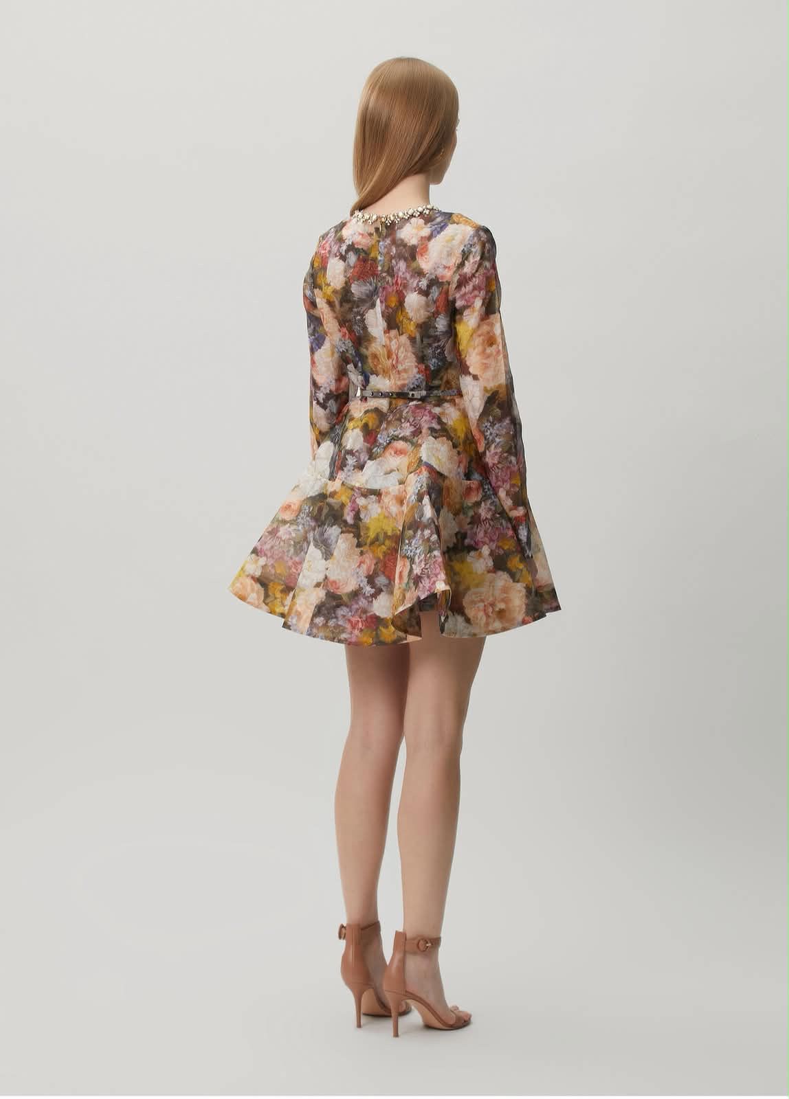 Autumn Garden Flare Mini Dress