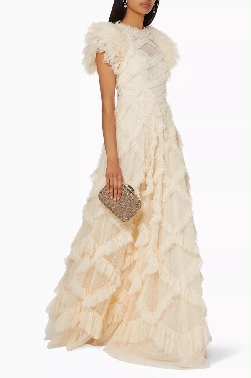 Ethereal Grace Ruffle Gown