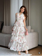 Rose Whisper Tiered Maxi Dress