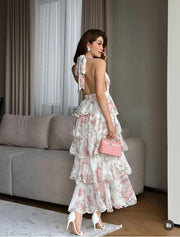 Rose Whisper Tiered Maxi Dress